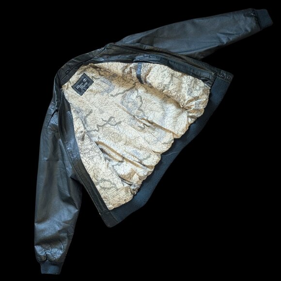 Marco Morani Genuine Leather Bomber Jacket | Dark Green | Size S - Picture 6 of 11